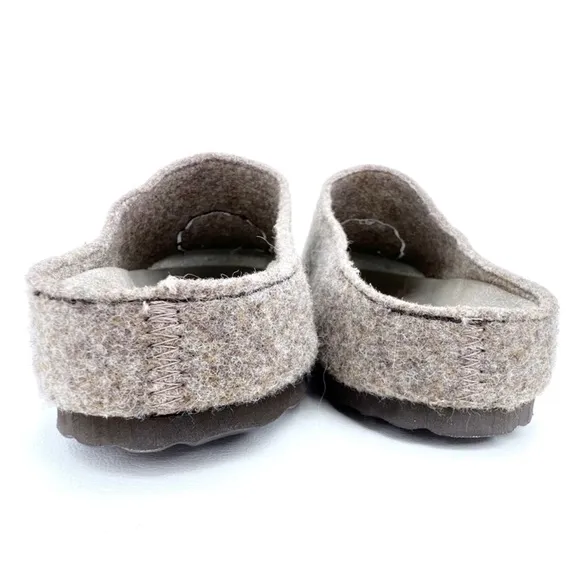 Cuddledown Slippers Felted Wool Size 8 Sheep Motif Slides Heathered  Brown EUC