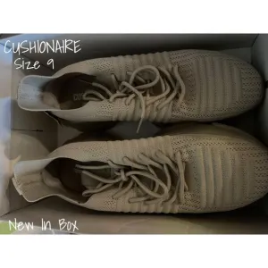 CUSHIONAIRE Memory Foam Sneakers Shoe Women's 9M Taupe Apolo-T New In Box