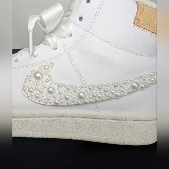 Custom Pearl Nike Court Royal 2 Mid Sneakers