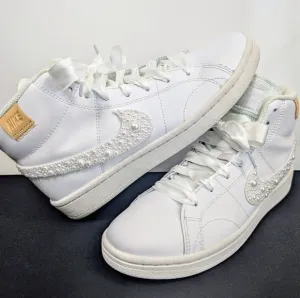 Custom Pearl Nike Court Royal 2 Mid Sneakers