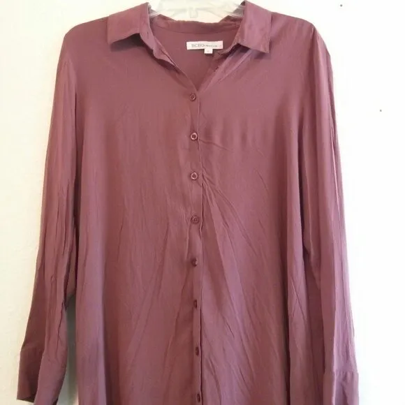 Cut Out Back Cowl/Draped Shirt Dress/Duster- Size M