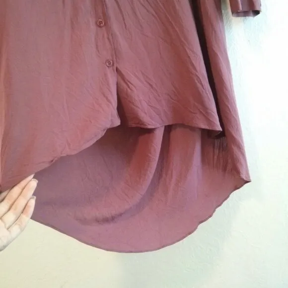 Cut Out Back Cowl/Draped Shirt Dress/Duster- Size M