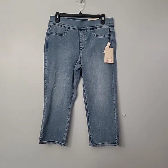Dakota Crop Pull-On Jeans In  Soft-Contour Denim With Side Slits
