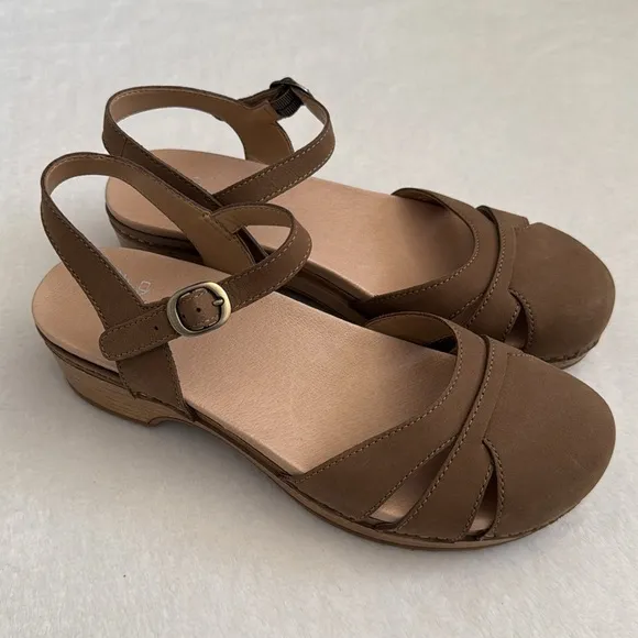 Dansko | Betsey Taupe Milled Nubuck Closed Toe Clog Sandal (EU 40/US 9.5-10)