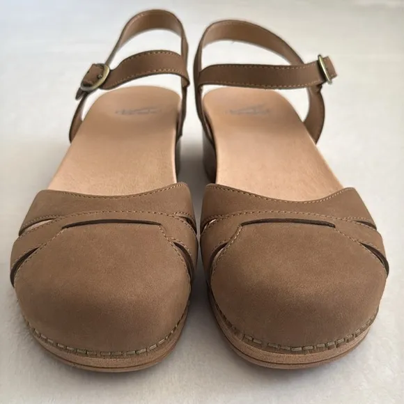 Dansko | Betsey Taupe Milled Nubuck Closed Toe Clog Sandal (EU 40/US 9.5-10)