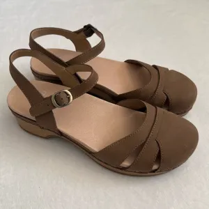 Dansko | Betsey Taupe Milled Nubuck Closed Toe Clog Sandal (EU 40/US 9.5-10)