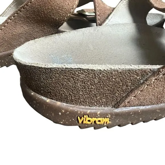 Dansko Brown Dayna Suede sandals Slides Size 40 9.5-10 Adjustable Buckle