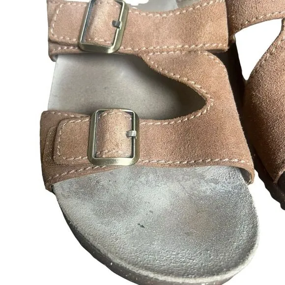 Dansko Brown Dayna Suede sandals Slides Size 40 9.5-10 Adjustable Buckle