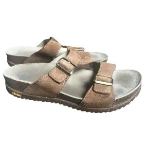 Dansko Brown Dayna Suede sandals Slides Size 40 9.5-10 Adjustable Buckle