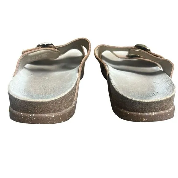 Dansko Brown Dayna Suede sandals Slides Size 40 9.5-10 Adjustable Buckle