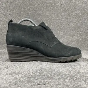 Dansko Cadee Women’s  Black Nubuck Wedge Lace Up Boots Sz EU 41 US 10.5- 11