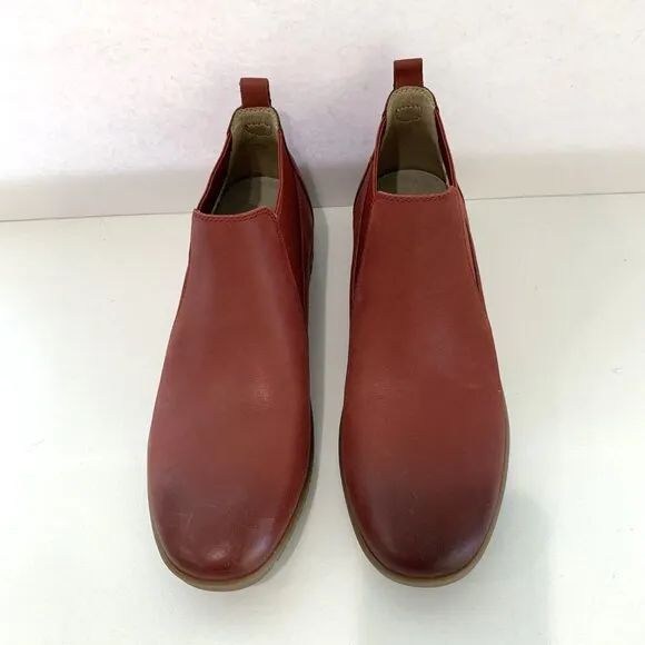 Dansko Louisa Booties Burnished Calf Leather Chelsea Boot Red Size 39 US 8.5 - 9