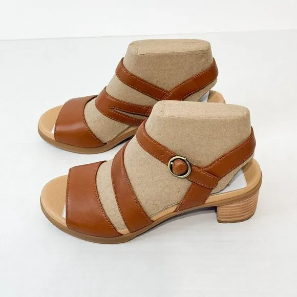DANSKO NWB Sz 38 Tan/Luggage Nappa Leather Tansy Comfort Sandals