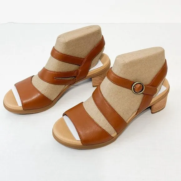 DANSKO NWB Sz 38 Tan/Luggage Nappa Leather Tansy Comfort Sandals