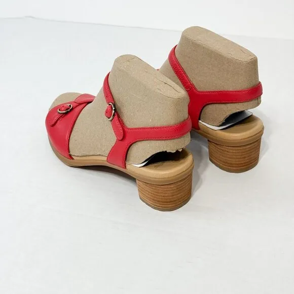 DANSKO NWB Sz 39 Red/Poppy Nappa Leather Tessie Comfort Sandals