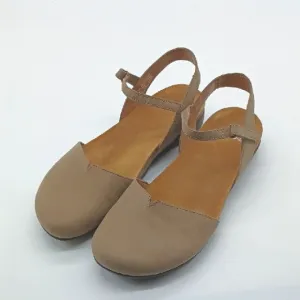 Dansko Rowan Milled Nubuck Strap Sandals Closed Toe Mary Jane SZ 39 Taupe