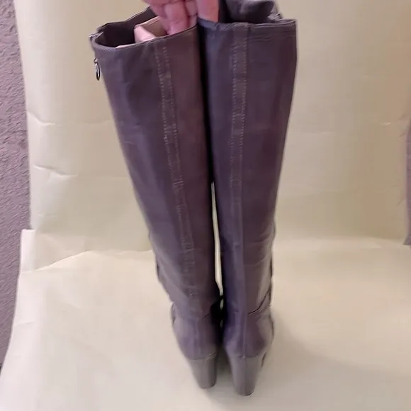 Dark gray Ash over the knee leather boots