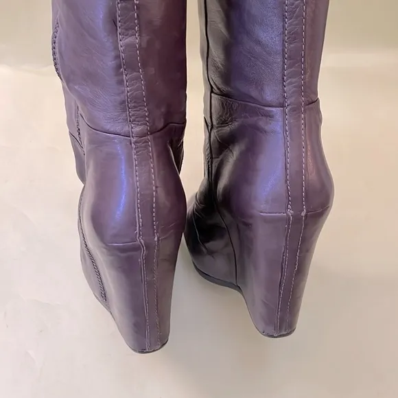 Dark gray Ash over the knee leather boots