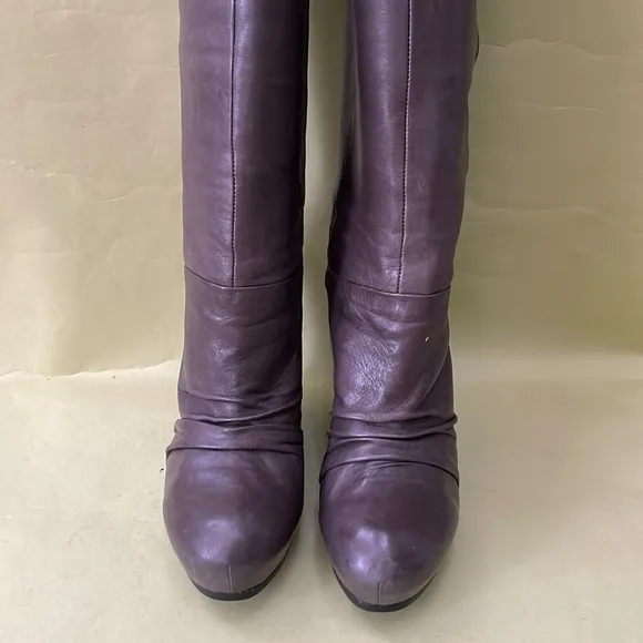 Dark gray Ash over the knee leather boots