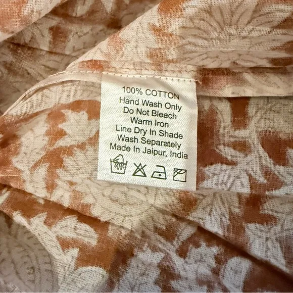 Daughters of India Kyra Half Sleeve Flowy Midi Floral Dress Sz XS in Caramel NEW