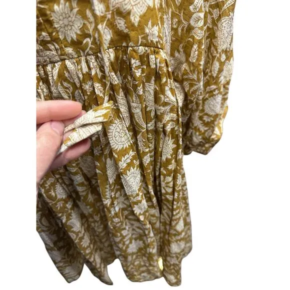 Daughters of India Kyra Mini Dress Golden Palm