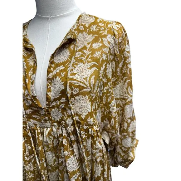 Daughters of India Kyra Mini Dress Golden Palm