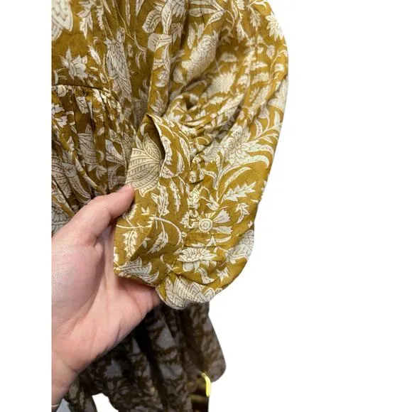 Daughters of India Kyra Mini Dress Golden Palm