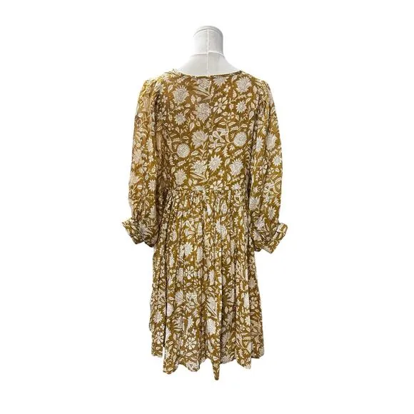 Daughters of India Kyra Mini Dress Golden Palm