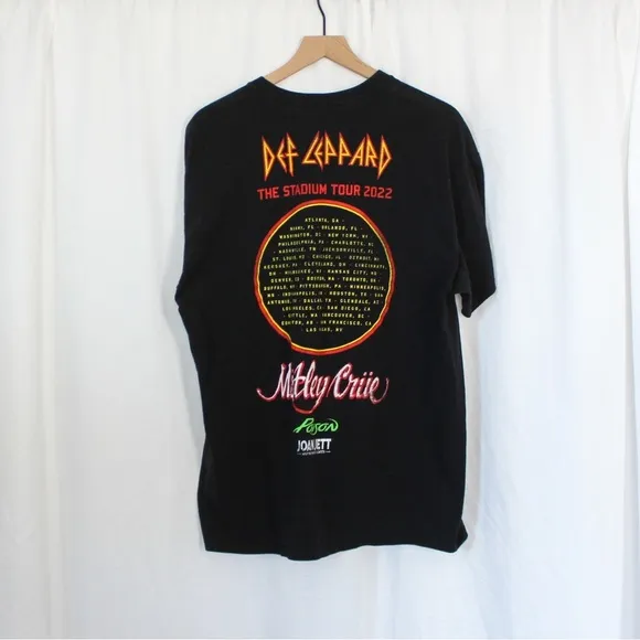 Def Leppard Motley Crue The Stadium Tour Tee 2022 Extra Large