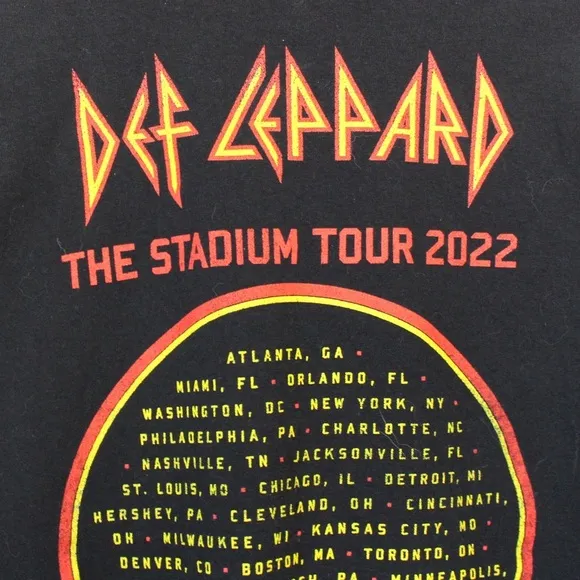 Def Leppard Motley Crue The Stadium Tour Tee 2022 Extra Large