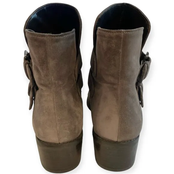🎉DELETING TODAY🎉 Stuart Weitzman Strapduo Ankle Boots Brown Suede Leather Size 9