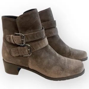 🎉DELETING TODAY🎉 Stuart Weitzman Strapduo Ankle Boots Brown Suede Leather Size 9