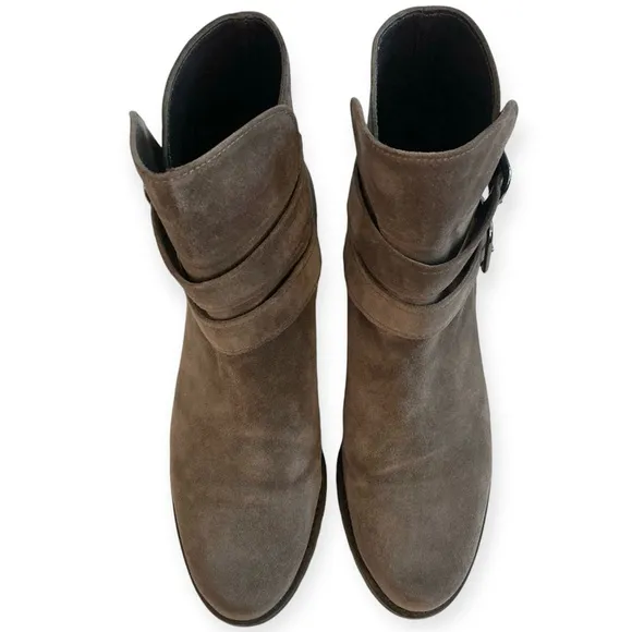 🎉DELETING TODAY🎉 Stuart Weitzman Strapduo Ankle Boots Brown Suede Leather Size 9