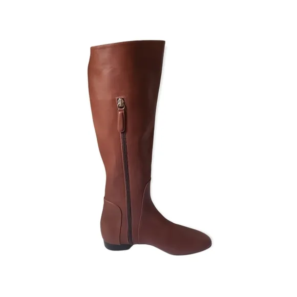 Delman Molly Mahagony Leather Tall Boots