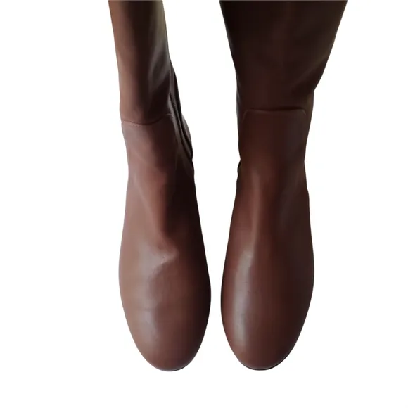 Delman Molly Mahagony Leather Tall Boots