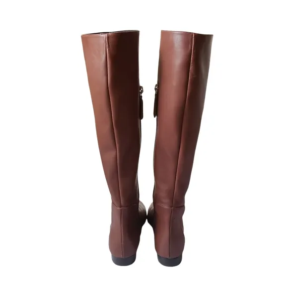 Delman Molly Mahagony Leather Tall Boots
