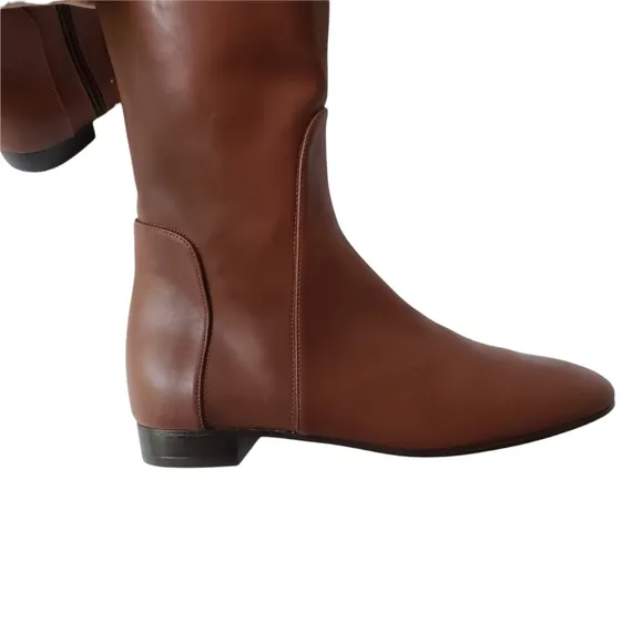 Delman Molly Mahagony Leather Tall Boots