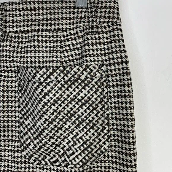 Democracy Ab-Solution Madeleine Houndstooth Ponte Knit Utility Short Skirt 8 new
