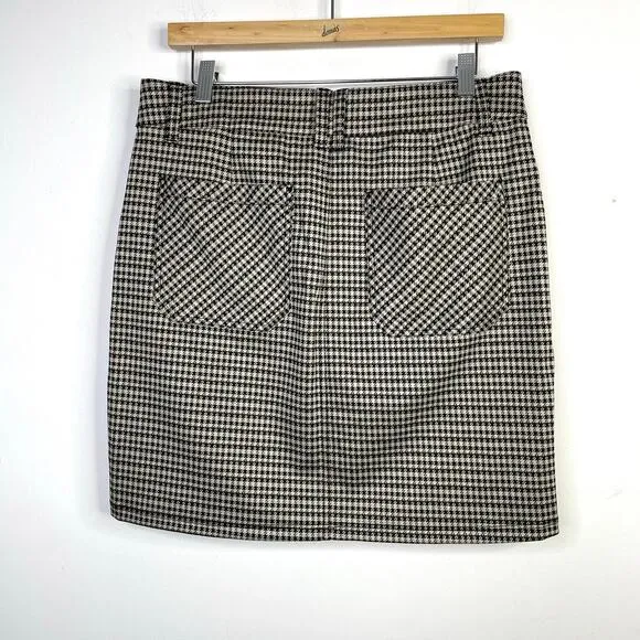 Democracy Ab-Solution Madeleine Houndstooth Ponte Knit Utility Short Skirt 8 new