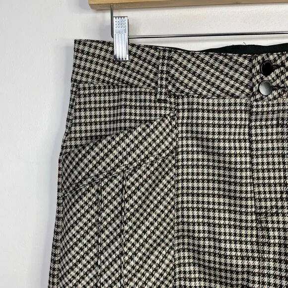 Democracy Ab-Solution Madeleine Houndstooth Ponte Knit Utility Short Skirt 8 new