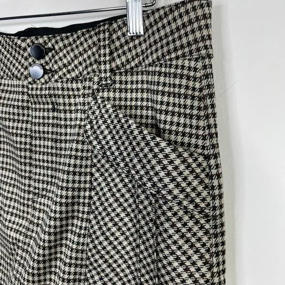 Democracy Ab-Solution Madeleine Houndstooth Ponte Knit Utility Short Skirt 8 new