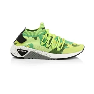 Diesel Camouflage Men's Slip-On Sock Sneakers in Green Sz 5.5