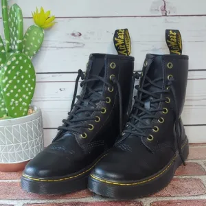 Doc Martens Zavala Combat Boot Black Mens Size 7 Womens Size 8 Grunge Punk EGirl