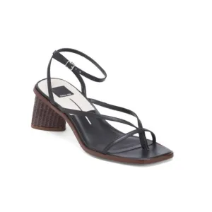 DOLCE VITA Black Made In Brazil Leather Banita Heel Sandals