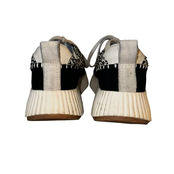 Dolce Vita Dolley Woven Sneakers In Black &amp; White Size 7.5