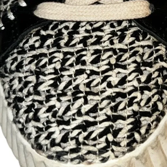 Dolce Vita Dolley Woven Sneakers In Black &amp; White Size 7.5