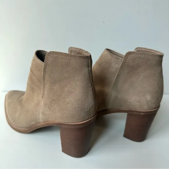 Dolce Vita Luis Peep Toe blush beige suede leather boots sz 7.5