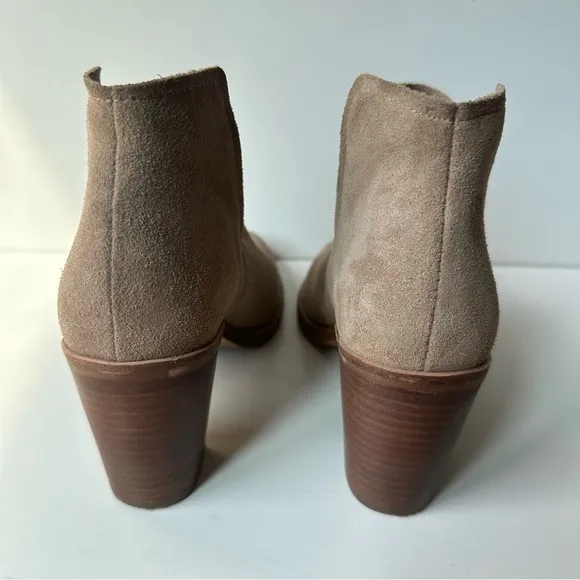 Dolce Vita Luis Peep Toe blush beige suede leather boots sz 7.5