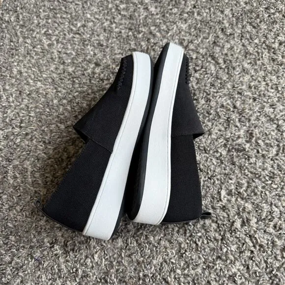 Donald J Pliner Cory Platform Slip On Sneakers Shoe Size 8 M Black Stretch Knit