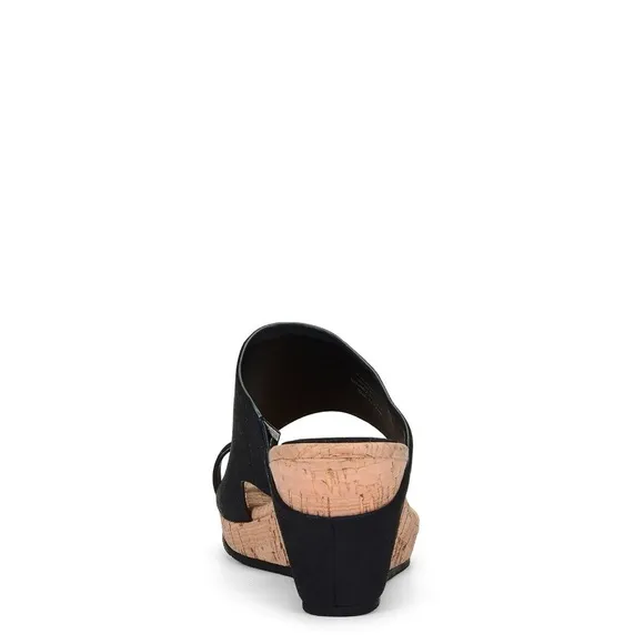 Donald J Pliner Gyer Wedge Slip On Sandals, Black  Size 8 NWOT